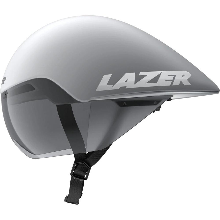 LAZER Helm Volante KinetiCore Triathlon/Zeitfahren Matte White Silver (S) - maximale Aerodynamik