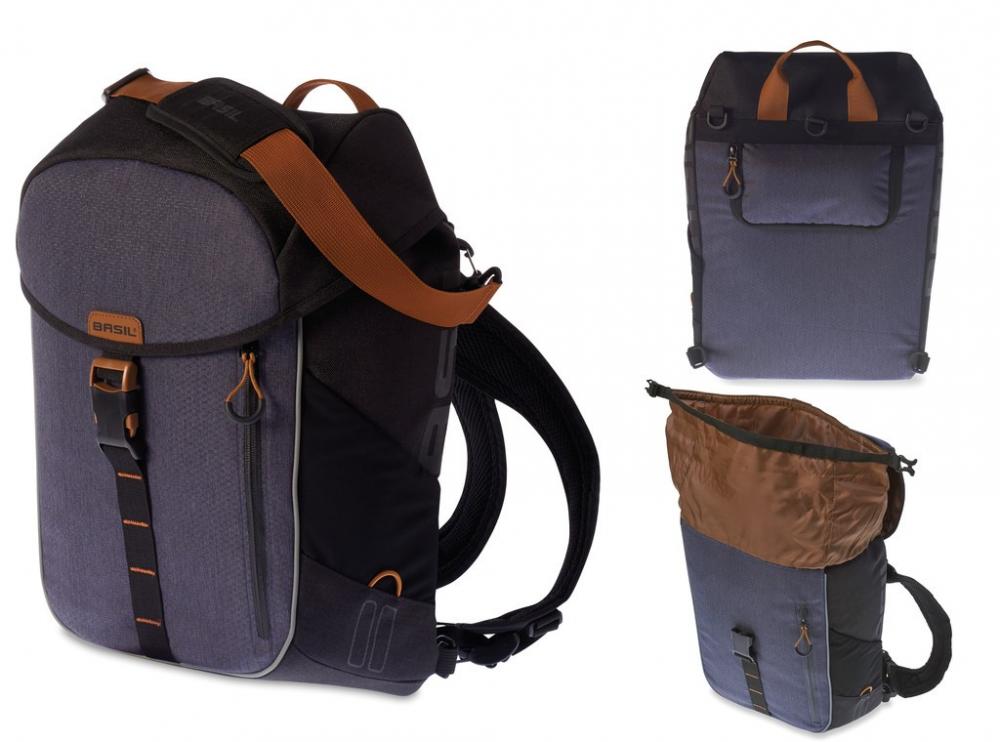 Basil Einzeltasche Miles wasserdicht black slate 14l