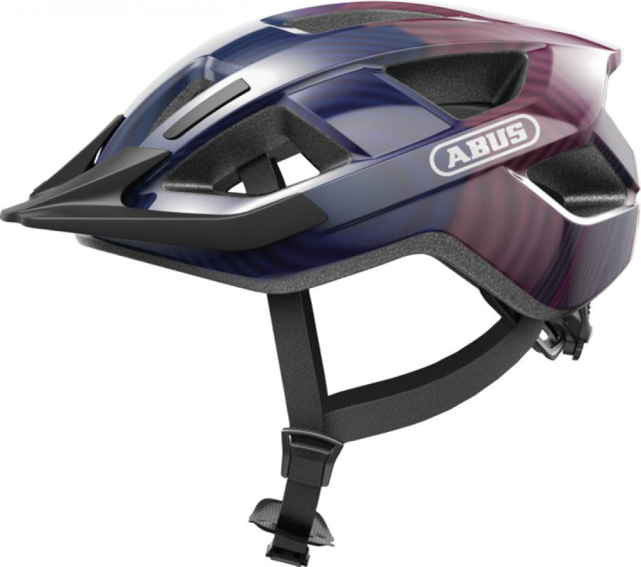 ABUS Fahrradhelm Aduro 3.0 M (52-58 cm) purple waves  sportlicher City-Helm mit In-Mold-Bauweise, optimaler Belüftung und optionalem LED-Licht