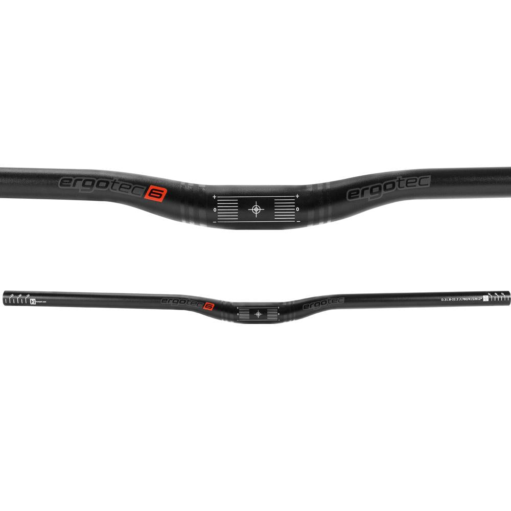 Ergotec Lenker Low Riser Bar Ø 31.8 mm 780 mm Rise 15 mm 12° schwarz