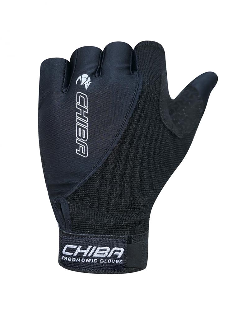 CHIBA Argon II Rollstuhlhandschuhe XL Schwarz mit Gelpolster