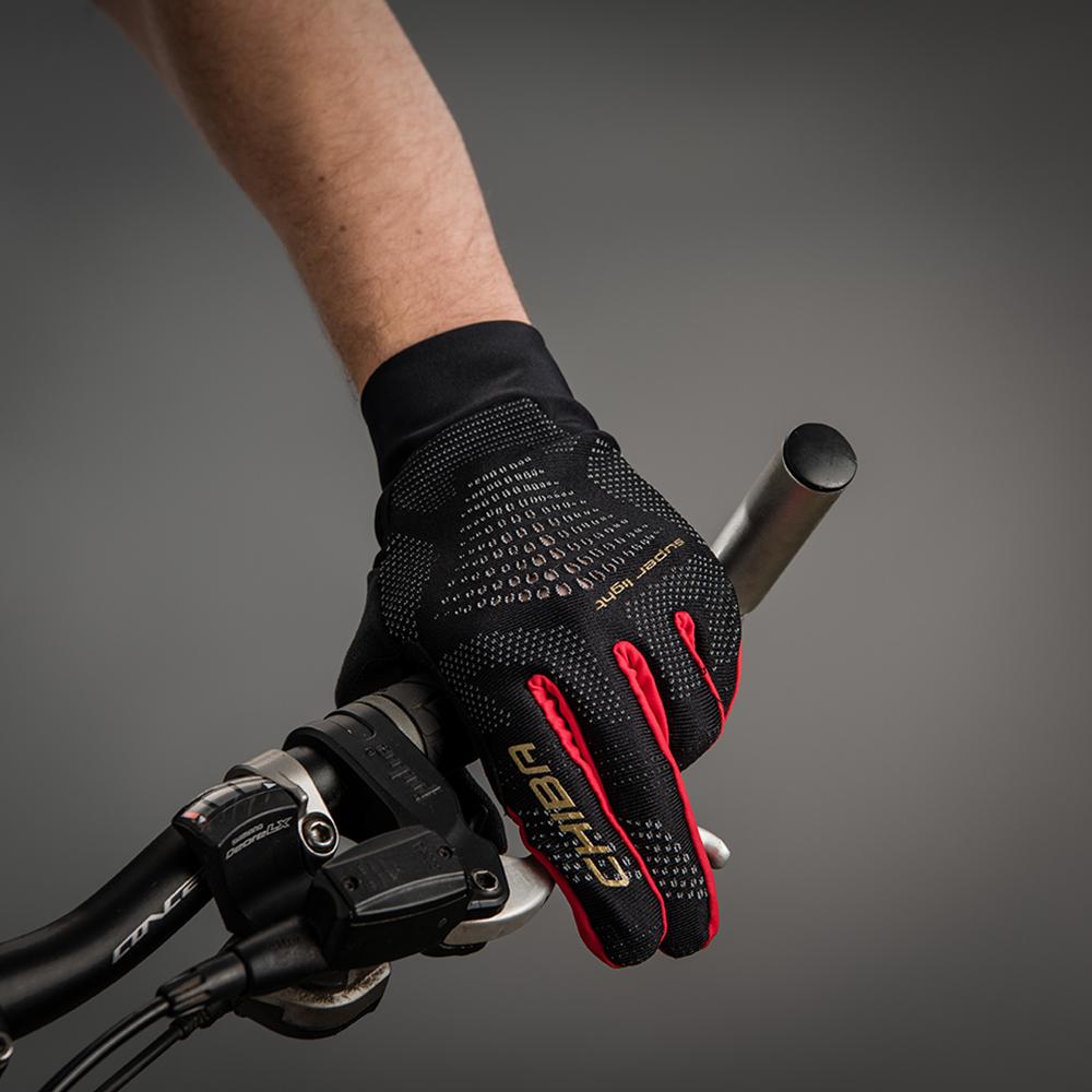 CHIBA Superlight - Radhandschuhe schwarz/rot, XL, leicht & atmungsaktiv
