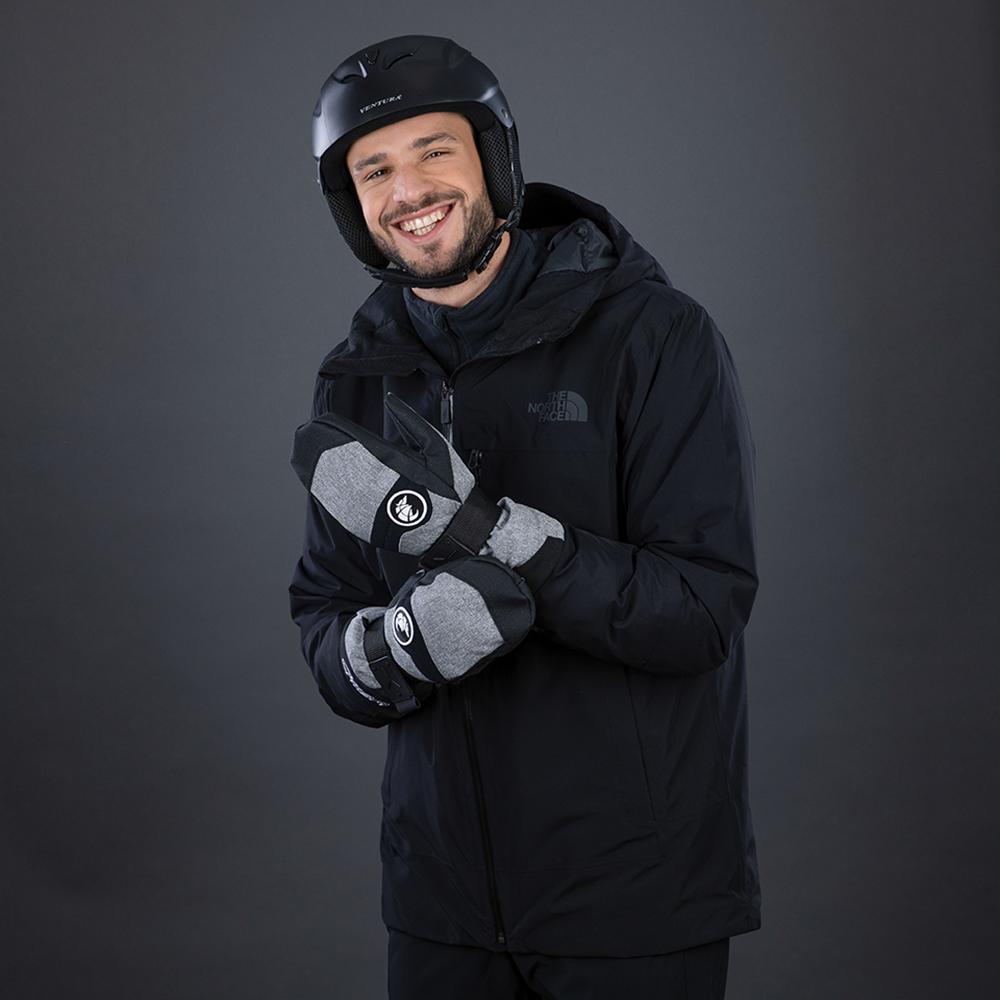 CHIBA Board Mitten - wasserdichte Primaloft Snowboard-/Bike-Handschuhe, Größe 9, Hlgrau/weiß