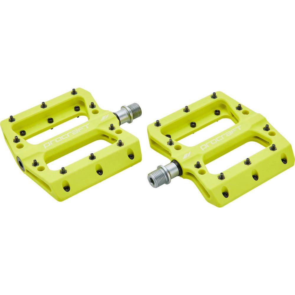 Flat Grip Essential Pedale Lime Kunststoff Pa-gf, 113×105 Mm, Leicht 350 G, Rutschfestes Mtb/city Plattformpedal