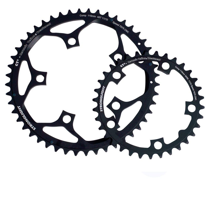 Stronglight CT2 Ceramic Teflon Kettenblatt Set, schwarz, 34Z und 48Z, 110mm LK, für Campa 10/11-fach.