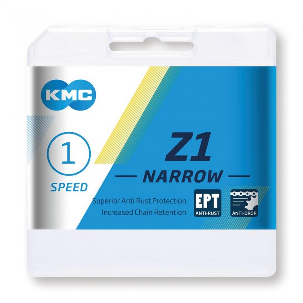 KMC Z1 Narrow EPT 1s Kette 112 Glieder silber - langlebige Singlespeed-Kette