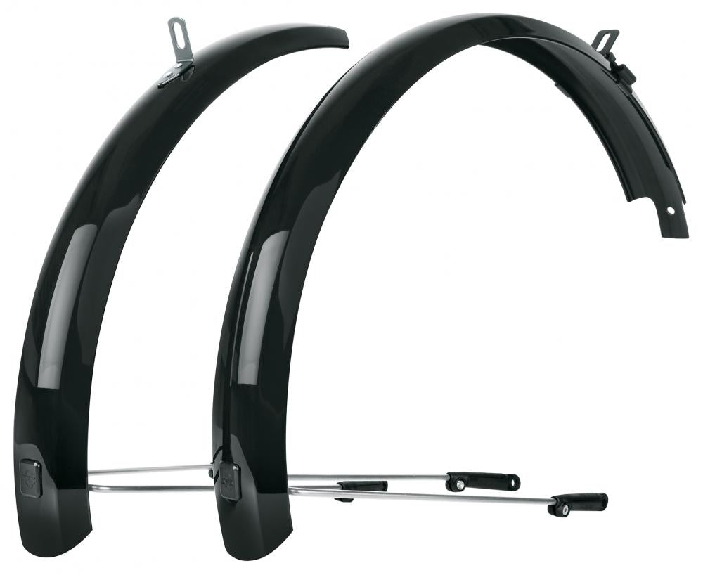 SKS BLUEMELS Basic 20 Schutzblech-Set, schwarz, 53mm breit, mit ESC-Sicherheitssystem für Fahrräder.