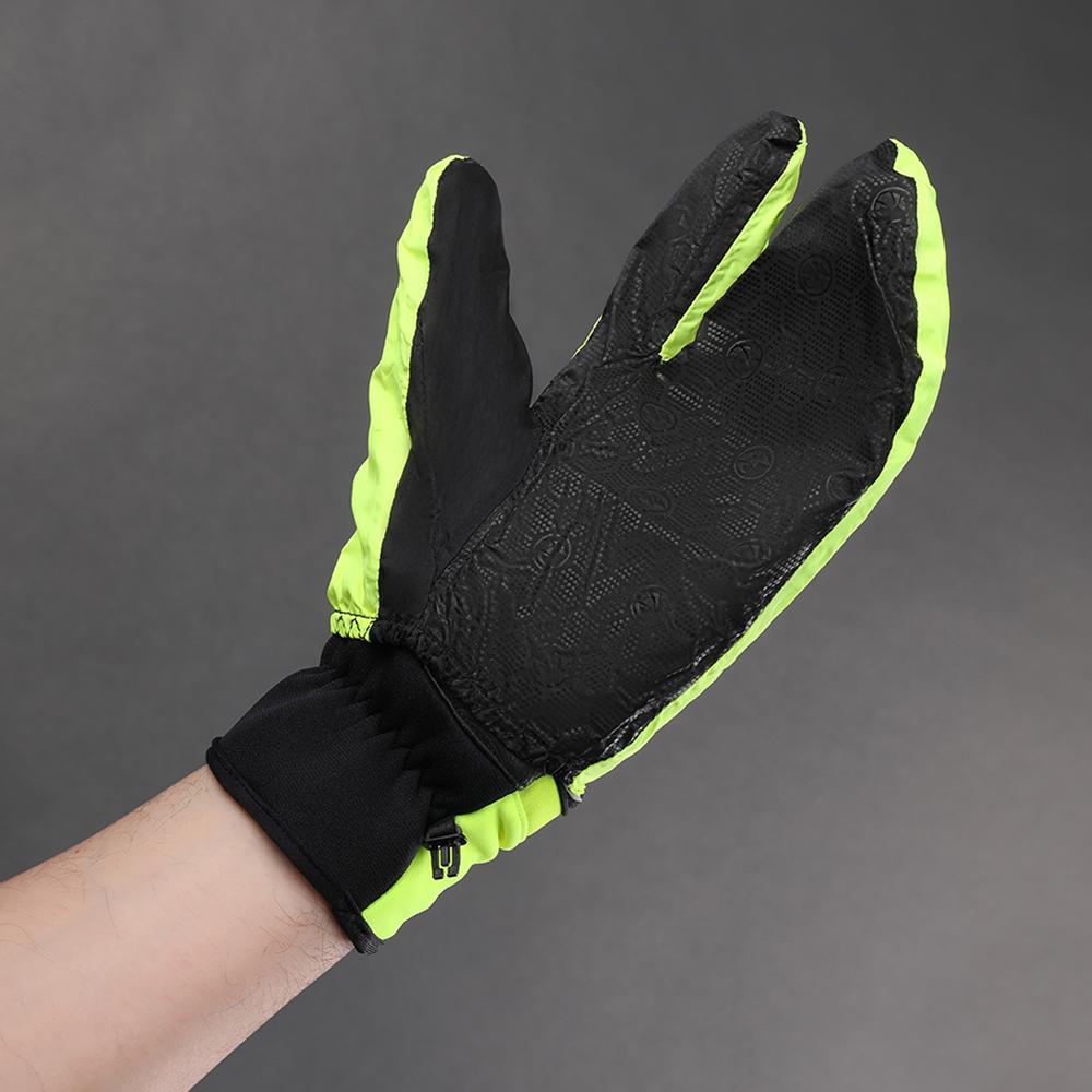 CHIBA Express+ - Radhandschuhe neongelb XS mit Regenüberzug und Gelpolsterung