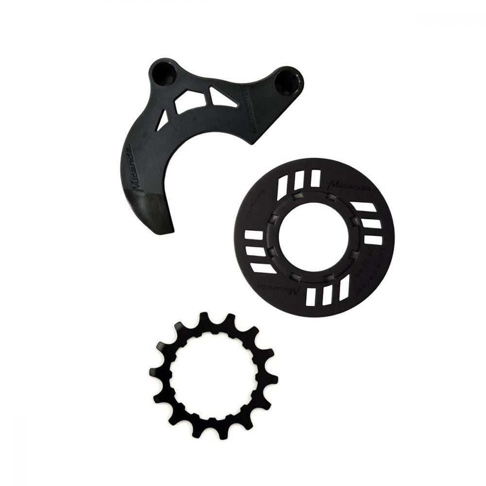 Miranda Kettenschutz-Set für E-Bike 14 Zähne, schwarz - sauberer & sicherer Antrieb
