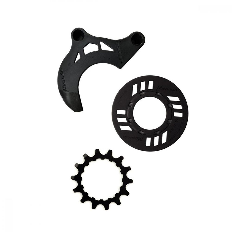 Miranda Kettenschutz-Set für E-Bike 14 Zähne, schwarz - sauberer & sicherer Antrieb