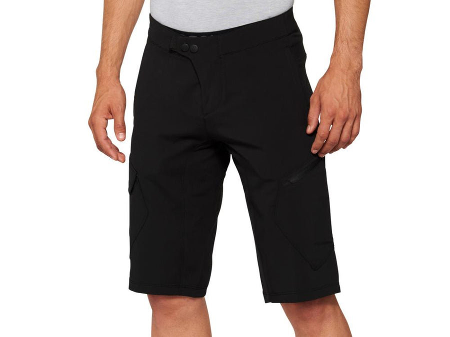 100% Ridecamp Short 30" black - leichte MTB-Shorts für lange Trail-Tage