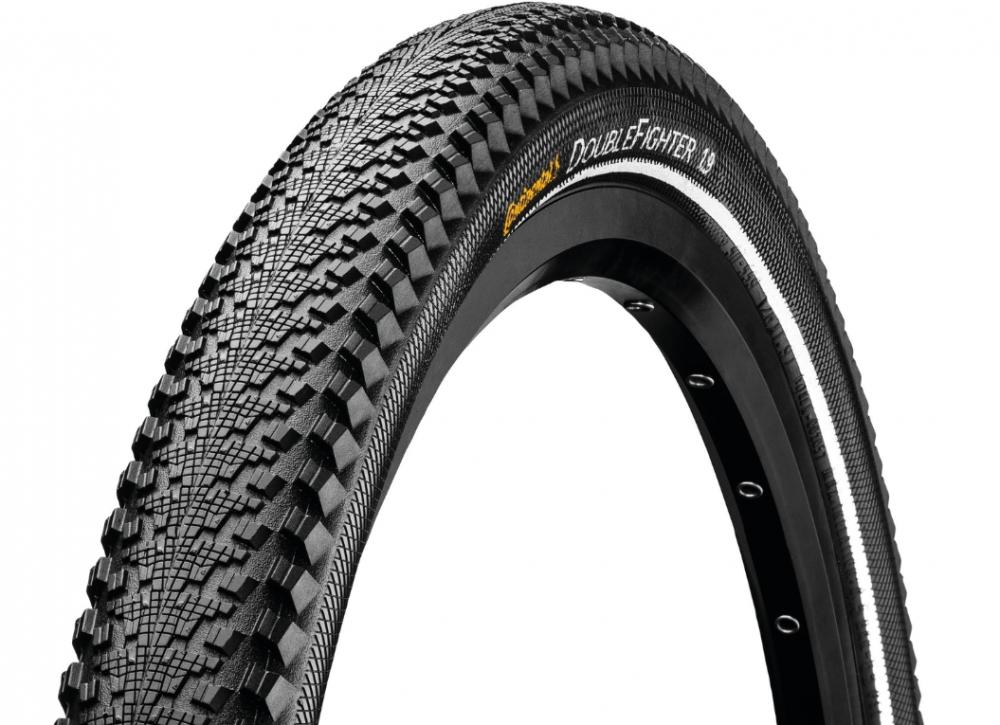 Continental Double Fighter III 28x1.40" (37-622) Drahtreifen, 3/180 TPI, Black-Reflex, ideal für Stadt und Schotterwege, leichtlaufend und robust