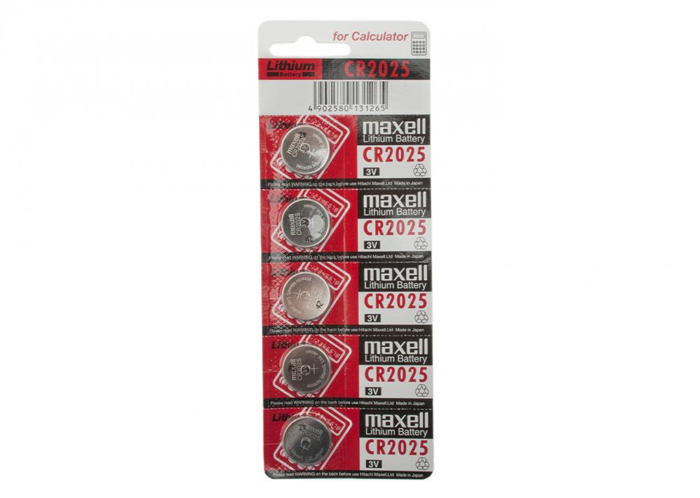 Maxell, Batterie, CR2025, Lithium, 3V/148mAh, 1 Set = 5 Stück auf Abreißkarte