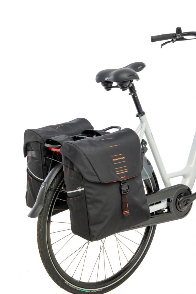 New Looxs Doppelpacktasche Vigo Double Black Orange 2x 18 l Orange - geräumige Gepäckträgertasche