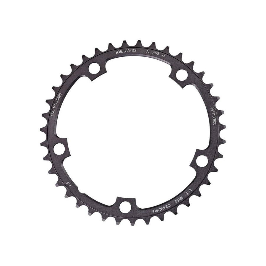 BBB Cycling Kettenblatt RoadGear 39T/130mm anthrazit 39Z/130mm - präziser Rennrad-Antrieb