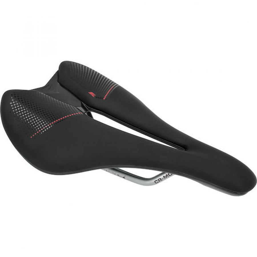 Merida Sattel EXPERT SL 240/140 Schwarz/rot - sportlicher Komfortsattel mit V-Mount