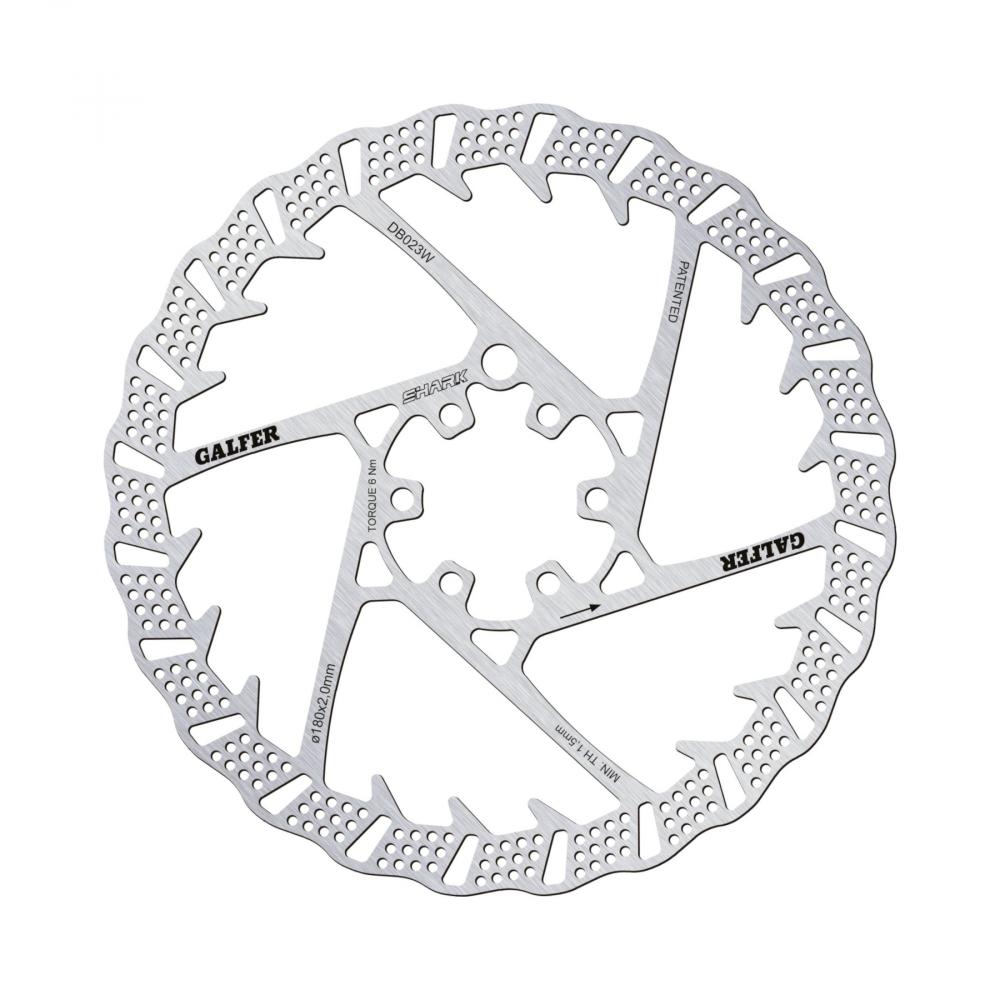 Galfer MTB Shark Bremsscheibe 6-Loch Ø 180 mm - Leichtgewicht mit Shark Fins