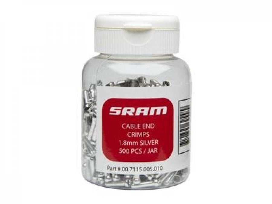 SRAM Schaltkabel-Endkappen 1,8 mm, silber, 1,2 mm Innenzug - saubere und langlebige Kabelabschlüsse