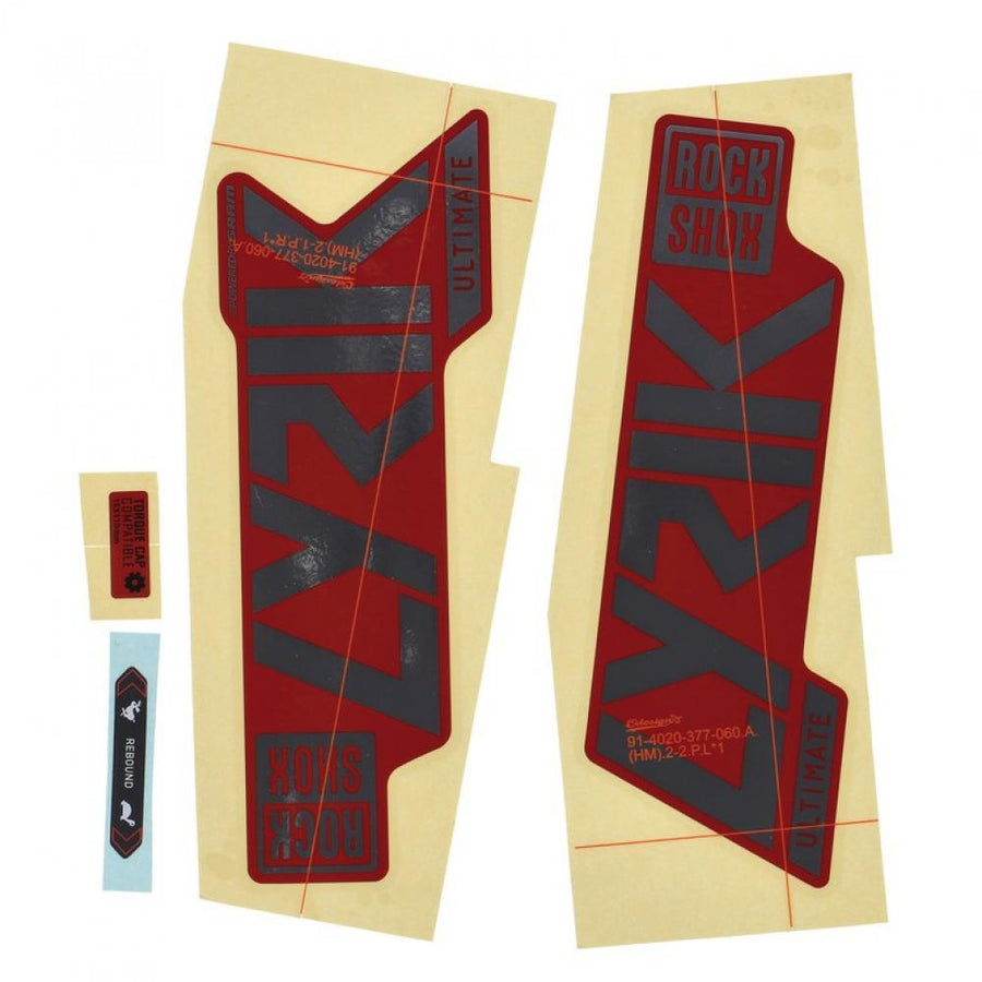 RockShox Gabel Decal-Kit Lyrik Ultimate 27|29 Zoll 11.4018.105.050 gloss Polar-Folie für rot