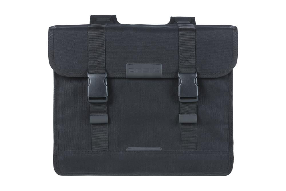 Basil Doppeltasche Kavan Eco Classic - 68 Liter, Organic Canvas, Universal Bridge, schwarz, 24 x 41 x 32 Zentimeter