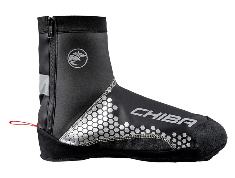 CHIBA MTB Überschuh - wasserdicht, winddicht, atmungsaktiv, Reflektoren, schwarz, Größe M