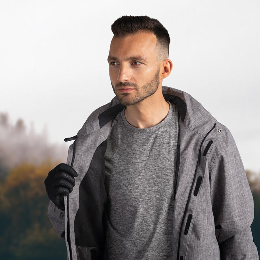 CHIBA Allweather Jacke - wasserdicht, winddicht, atmungsaktiv, reflektierend, hellgrau, XL