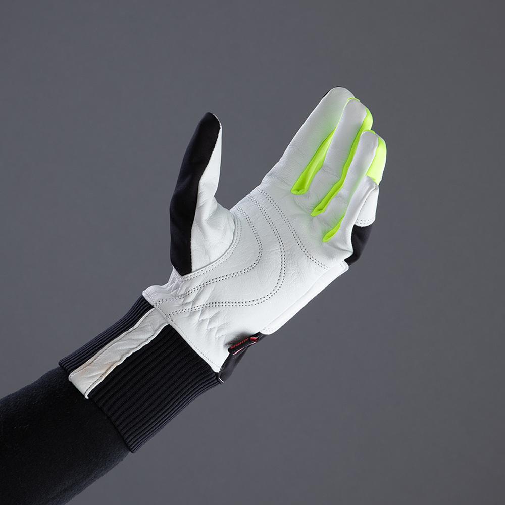 CHIBA Nordic Plus - Radhandschuhe, winddicht & atmungsaktiv, Größe 9, sz/neongel