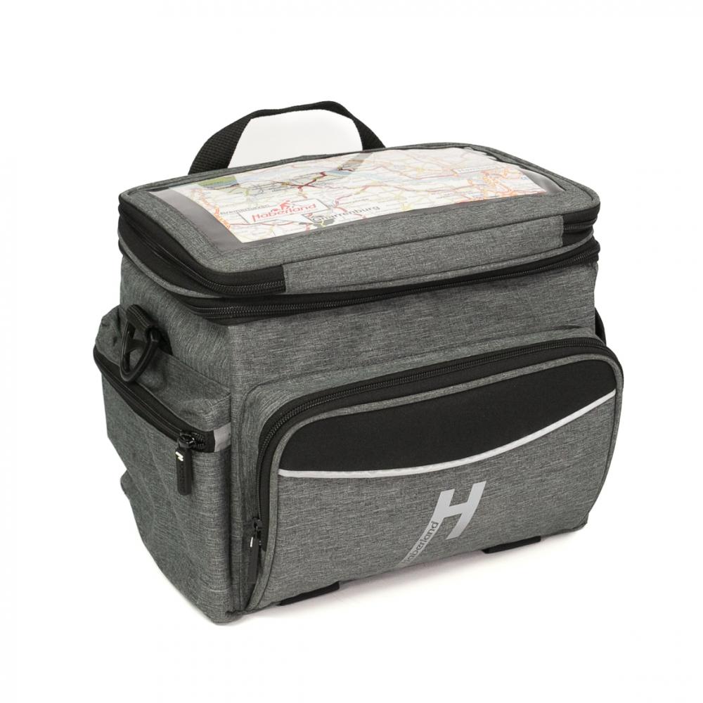 Haberland Lenkertasche 10l Max Plus grau - praktische Lenkertasche mit KLICKfix