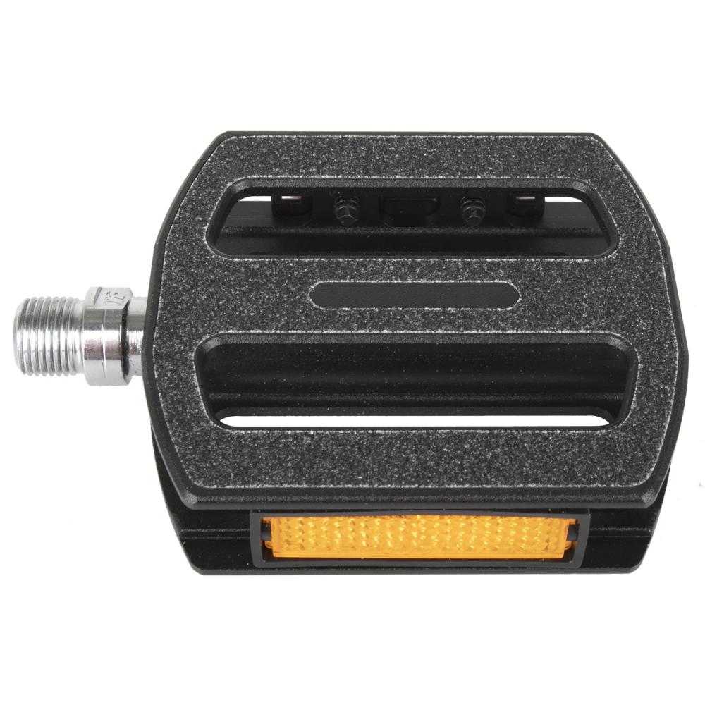 M-WAVE Steady Sand Antirutschpedal schwarz, Aluminium, mit Reflektor, StVZO zugelassen.