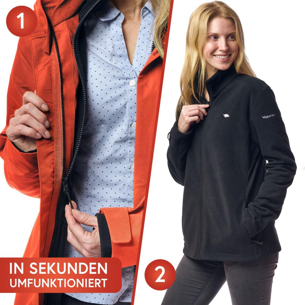 Valkental Damenjacke 3in1 Smart Jacket wasserdichte Jacke mit Fleece Zipp-In XXL rot