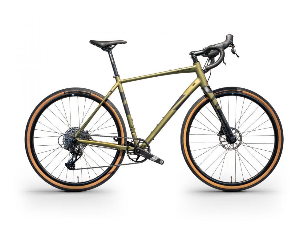 CONWAY Gravelbike "GRV 4.0 SE" (#1), Diamant, 28", bronze matt, 12-Gang SRAM "Apex", 55 cm / XLnnDas Gravelbike besteht aus einem Aluminiumrahmen und ist mit einer 12-Gang SRAM "Apex" Kettenschaltung ausgestattet. An den Laufrädern befinden sich hydraulis