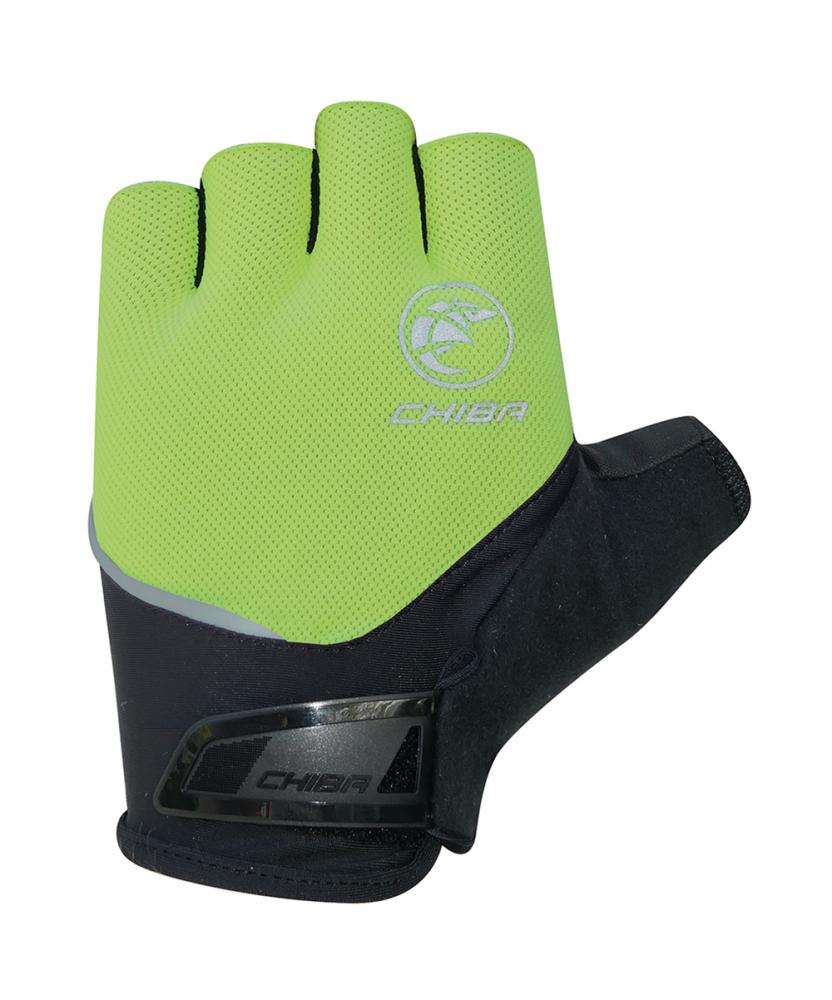 CHIBA Sport - Radhandschuhe neongelb S, atmungsaktiv & gepolstert