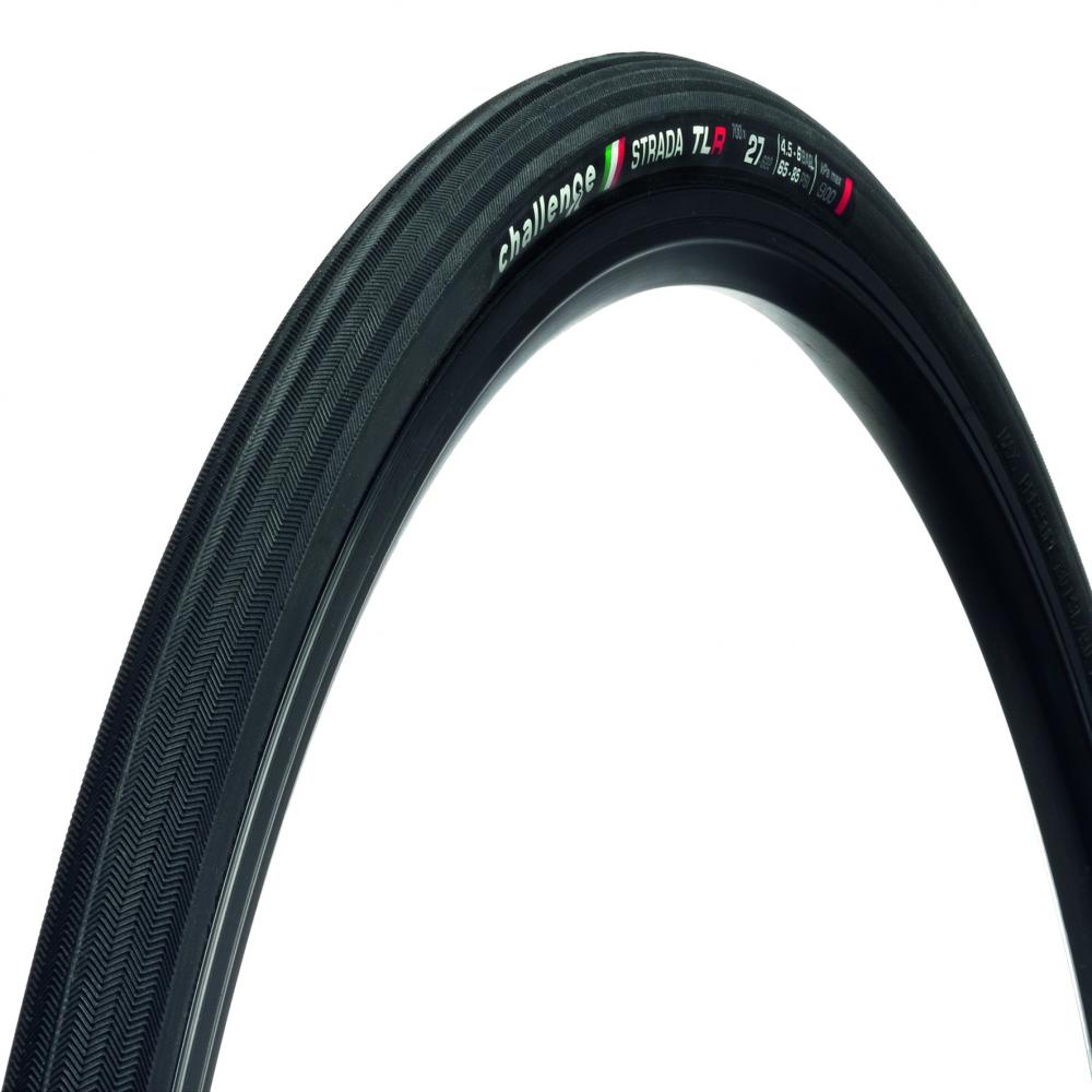 Challenge Road-Reifen Strada Race TLR Clincher 27-622 Schwarz/schwarz - komfortabler Tubeless-Allrounder