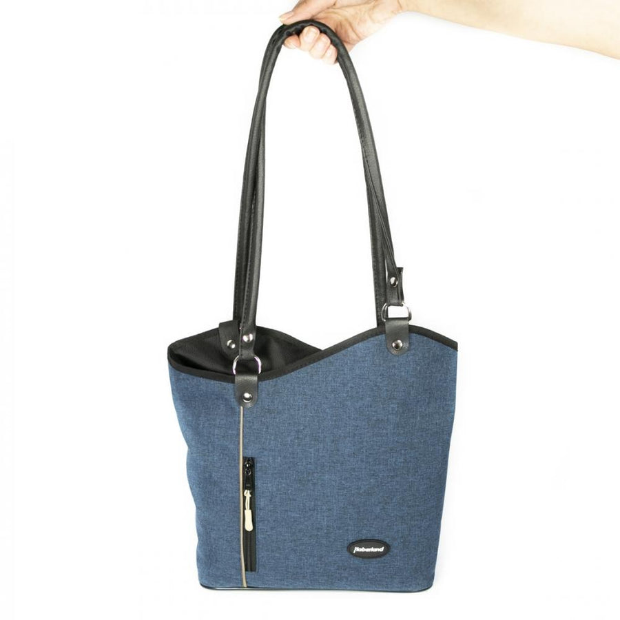 Haberland Lenkertasche Melanie blau - flexible Lenkertasche & Rucksack für Alltag und Tour