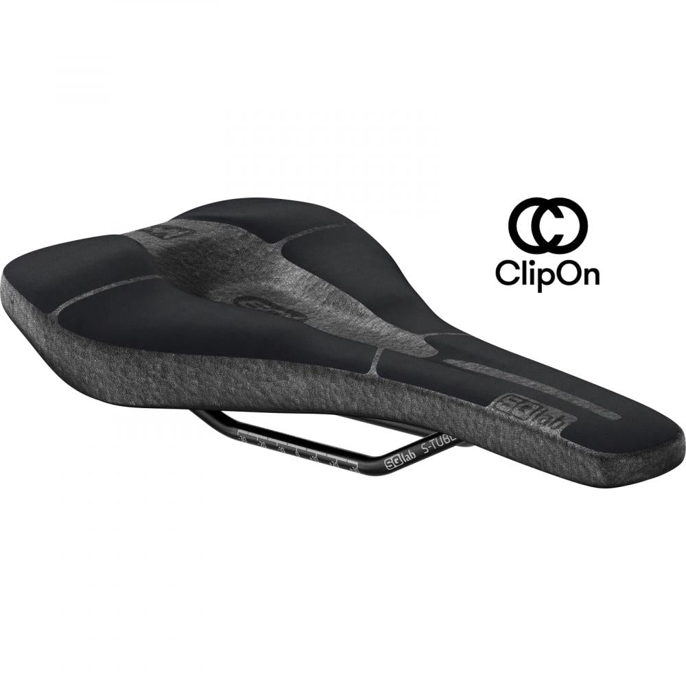 SQlab 6OX Infinergy ERGOWAVE active 2.1 ClipOn Sattel in Schwarz, schräge Seitenansicht