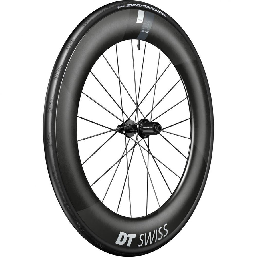 DT Swiss Laufrad ARC 1400 Dicut Disc 622 x 80 mm Schwarz - aerodynamisches Carbon-Vorderrad
