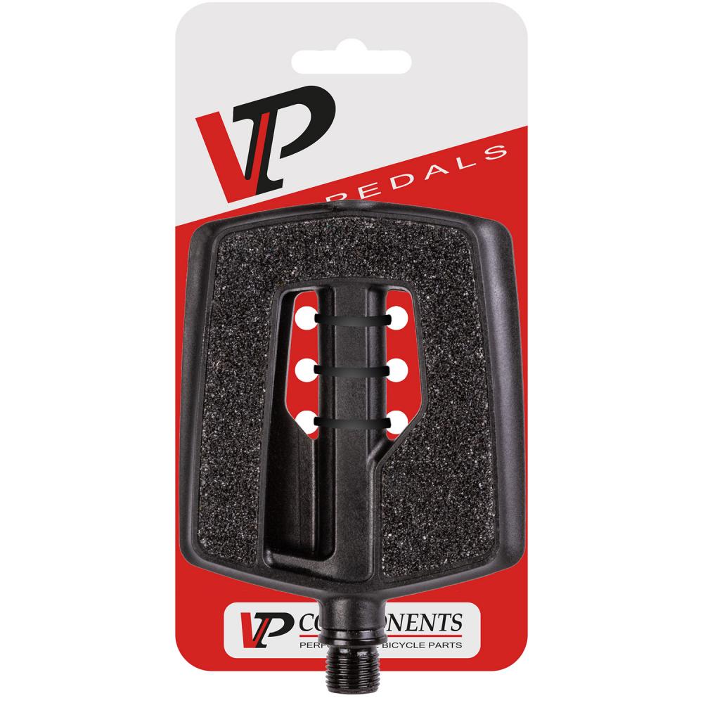 VP Pedal VP-831P schwarz - rutschfestes Plattformpedal aus Kunststoff mit Sandpapier-Grip, 111x87x20 mm
