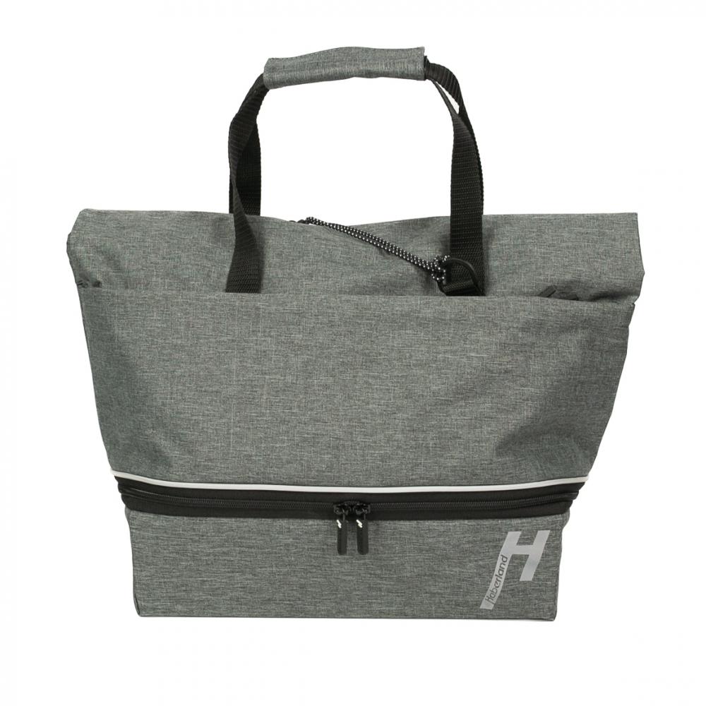 Haberland Gepäckträgeraufsatztasche Lena grau - flexible UniKlip 2 Transportlösung