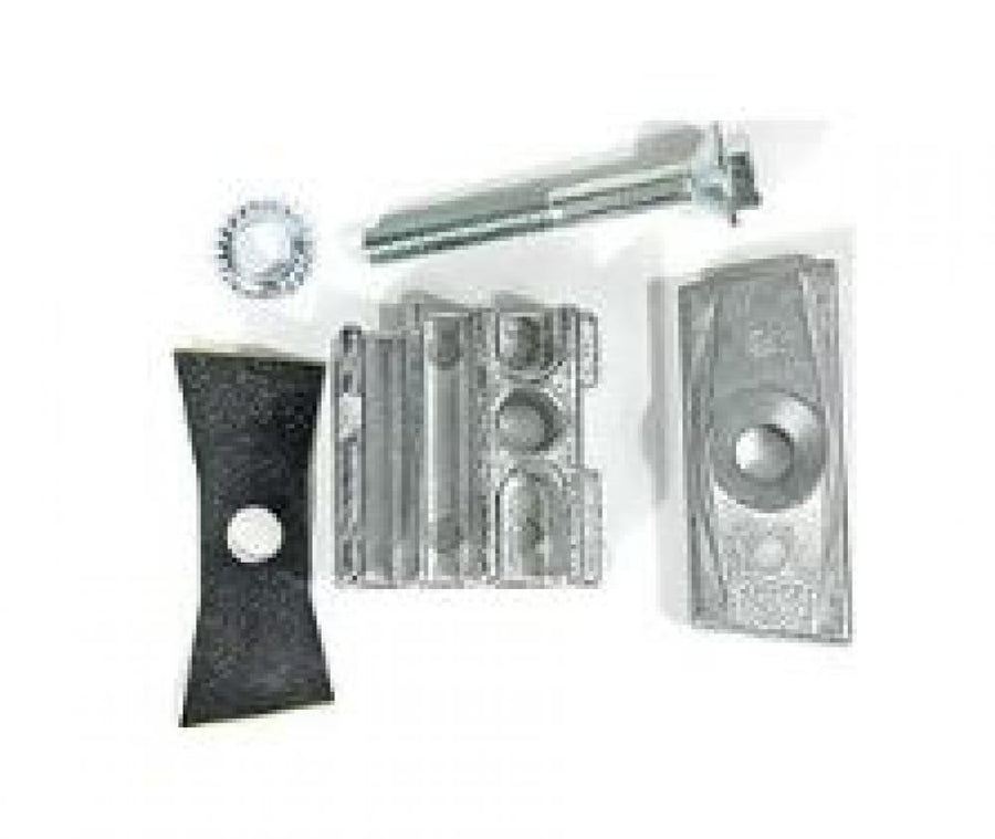 Hebie Adapter für Zweibein Ständer mit Senkschraube, Unterlegscheibe, Metallplatten und Gummistück