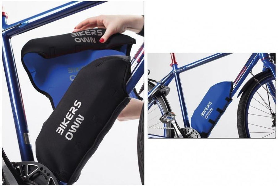 BikersOwn Case4rain Powerpack 300/400/500 Rahmen-Akkuschutz Kettenschützer, schwarz-Blau, One Size