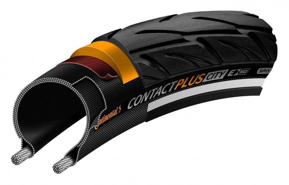 Continental Reifen Conti Contact Plus City Draht 26x2.20 Zoll 55-559 schwarz/schwarz Reflex E-50