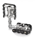 XLC PD-S20 System-Fahrradpedale, SPD-kompatibel, schwarz-silber mit einseitigem Klickmechanismus.