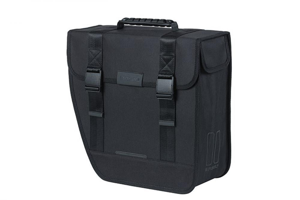 Basil Gepäckträgertasche Seitentasche Tour Single links schwarz â Fahrrad-Gepäcktasche - 14 wasserabweisend 34x14x34 cm ideal für Pendler & Touren - Fahrradtasche