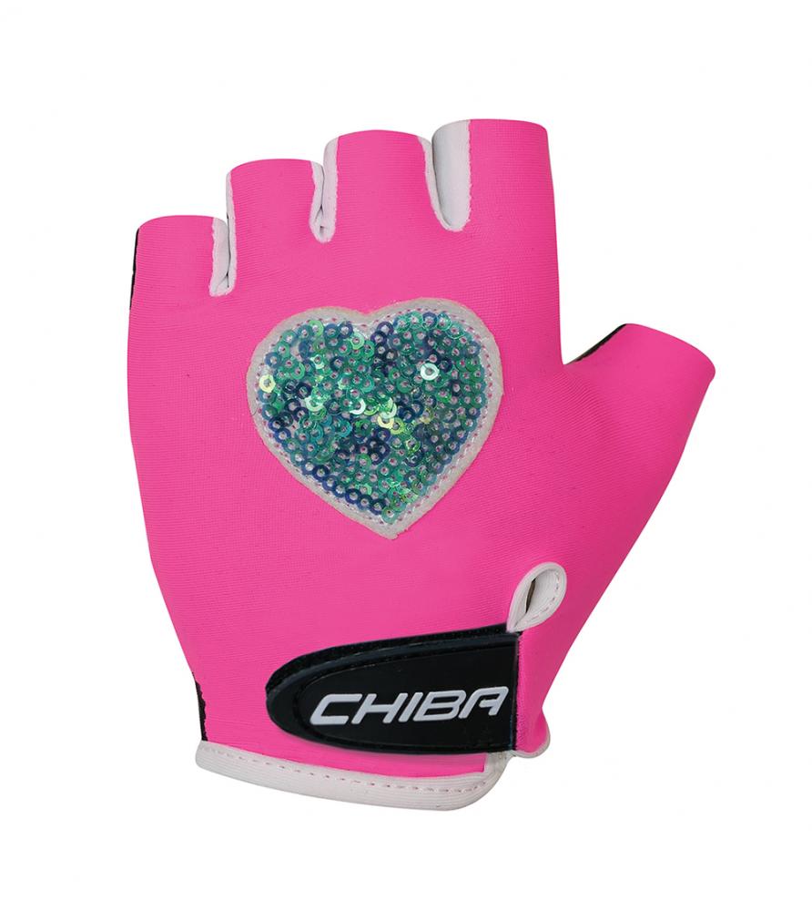 CHIBA Cool Kids - Kinder Radhandschuhe S neonpink, Griptec-Innenhand, atmungsaktiv