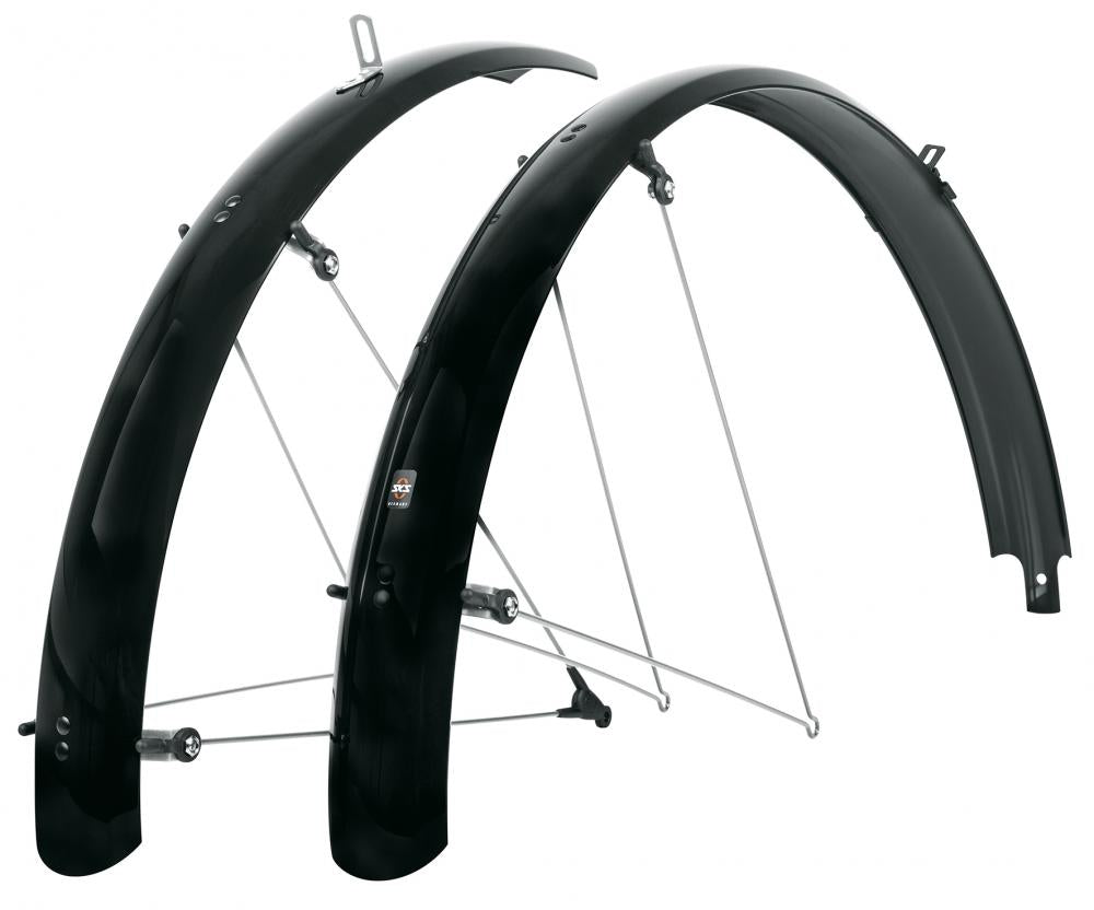 Sks Bluemels Basic Schutzblech-set 26", 60 Mm, Schwarz, Für Reifen 40-54 Mm, Aluminium-kunststoff, Asr-system, Inkl. Streben & Befestigung