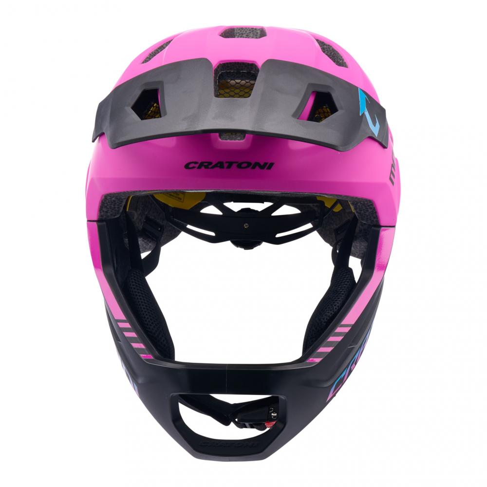Cratoni MadCat MIPS Kinder-Fullface-Helm - pink-schwarz matt