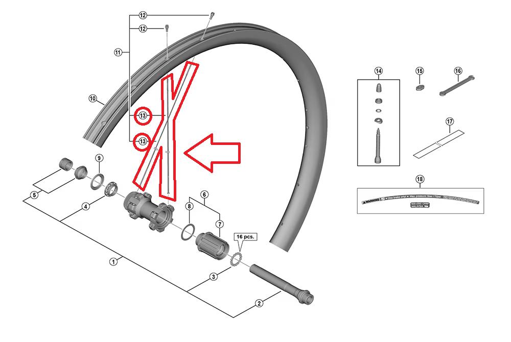Speiche Wh-rx870 Vr/ Hr - Ersatzspeiche Für Wh-rx870 Laufräder