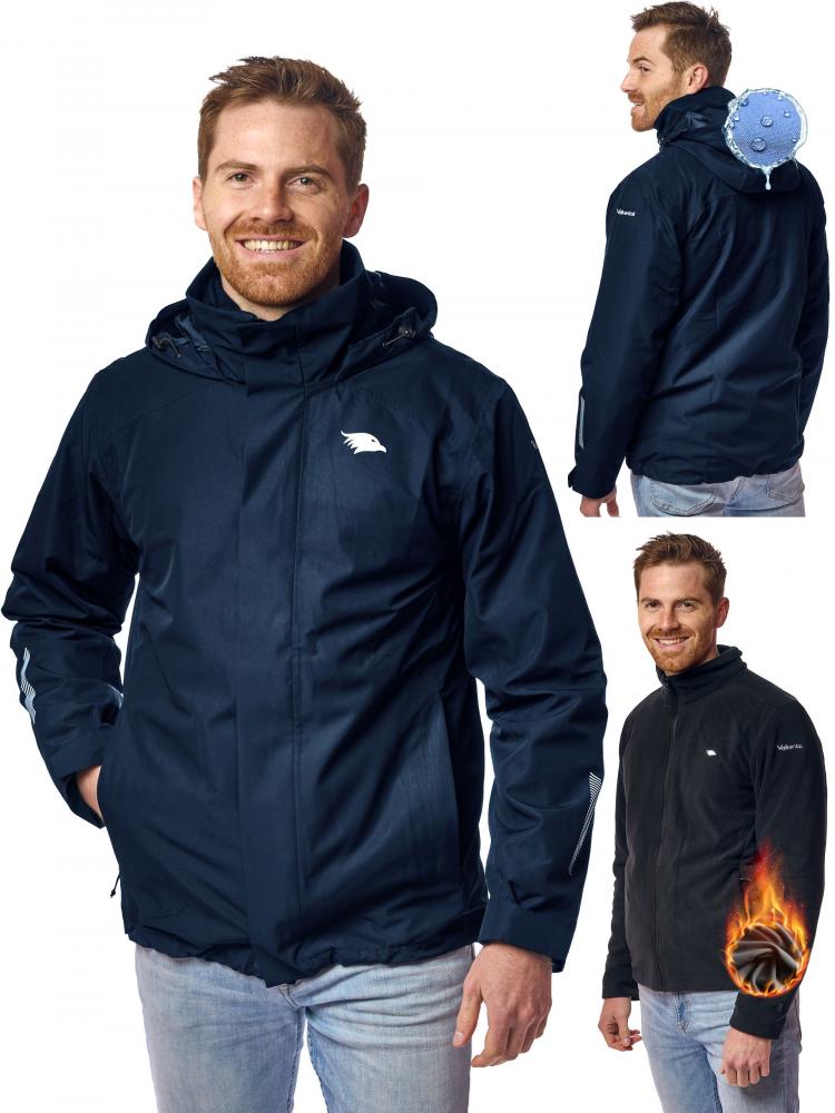 Valkental Jacke 3in1 Smart Jacket wasserdichte Jacke mit Fleece Zipp-In Herren 5 XL dunkelblau