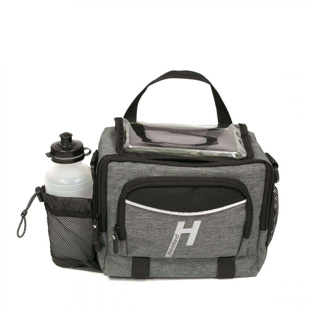 Haberland Lenkertasche 6l Bottle grau - praktische Lenker-Tasche mit Flaschenfach