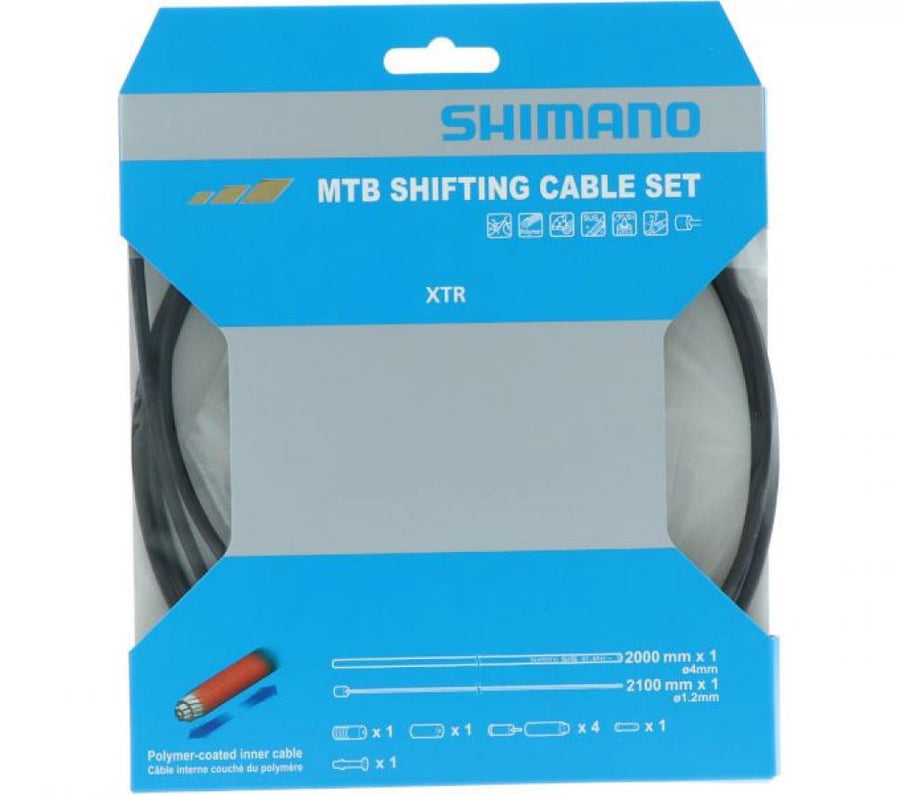 SHIMANO Schaltzug-Set MTB XTR, 2000 mm, schwarz, in Originalverpackung.